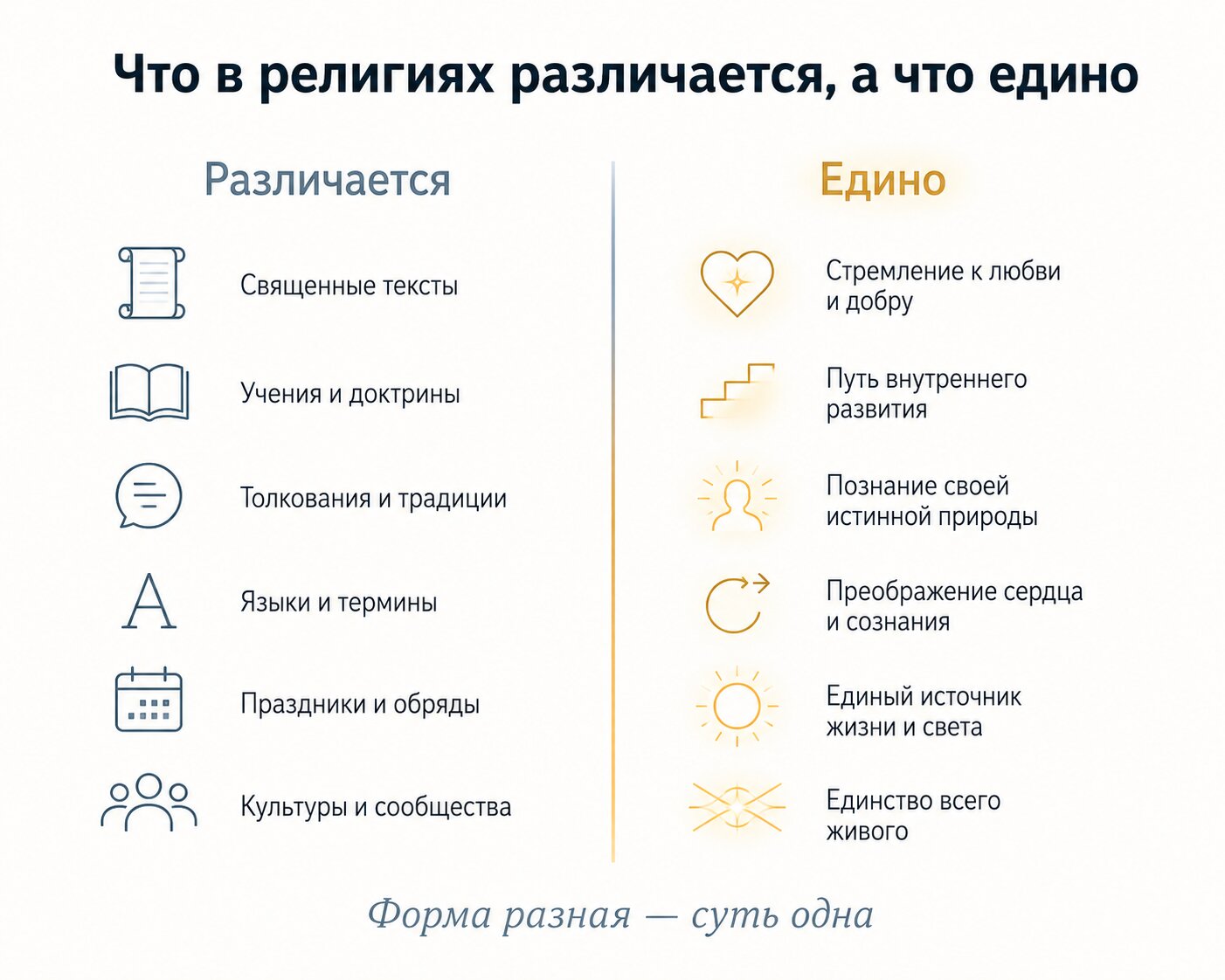 Разные лучи сходятся в одном свете &mdash; единство религий мира